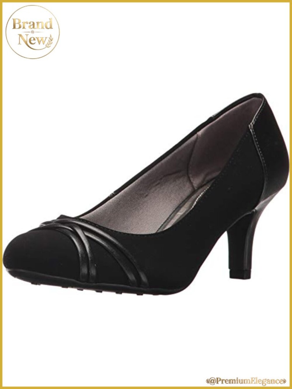 Faux Leather Round Toe Pull-On Pump Flexible Sole Cushioned Comfort